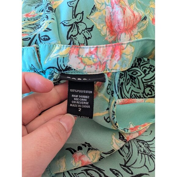 Torrid Geogette Mint Green Floral High Low Halter 2X Floral Top - Picture 4 of 4